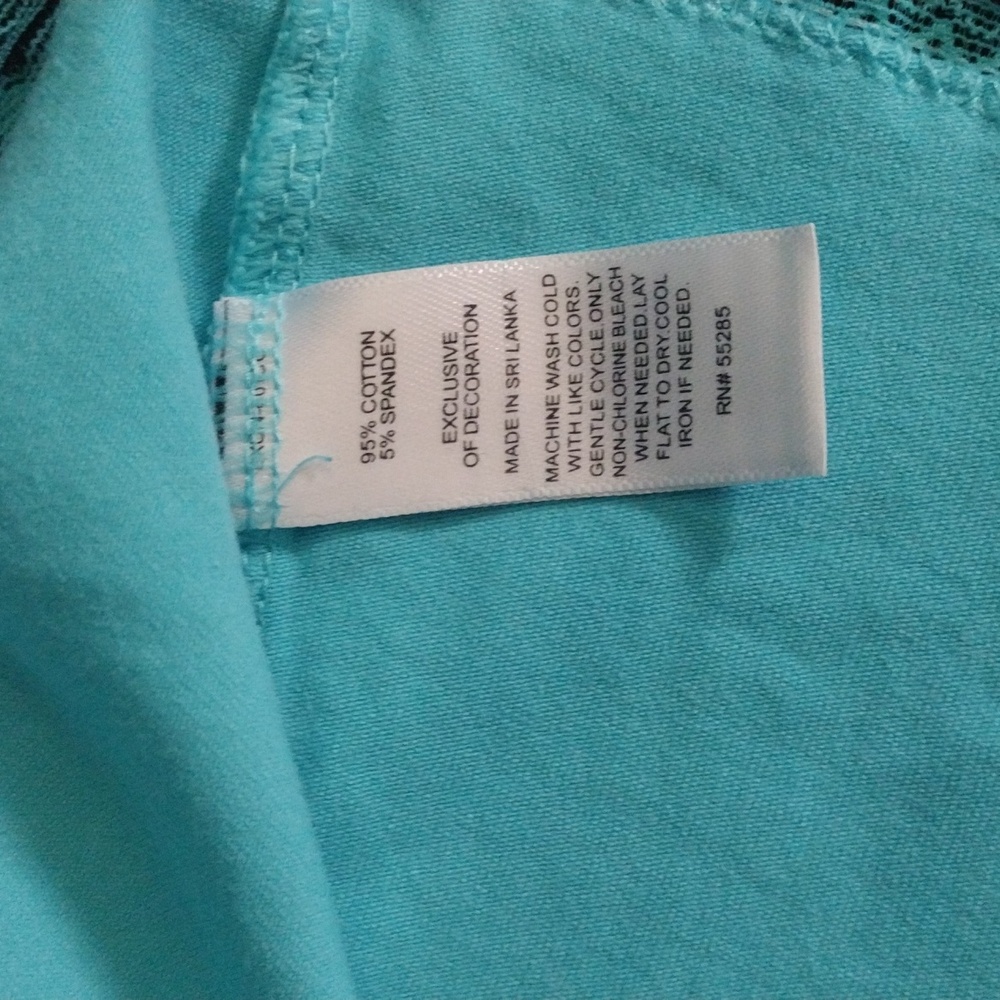 Y2K Express Lace-Trim Turquoise Cami Top - Picture 3 of 5
